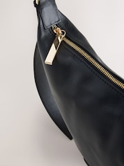 Preto - Bolsa tiracolo de couro - Imagem 4 de 5