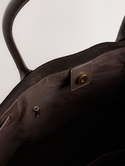 Chocolate Brown Suede Belted Shoulder Bag - Image 9 of 9