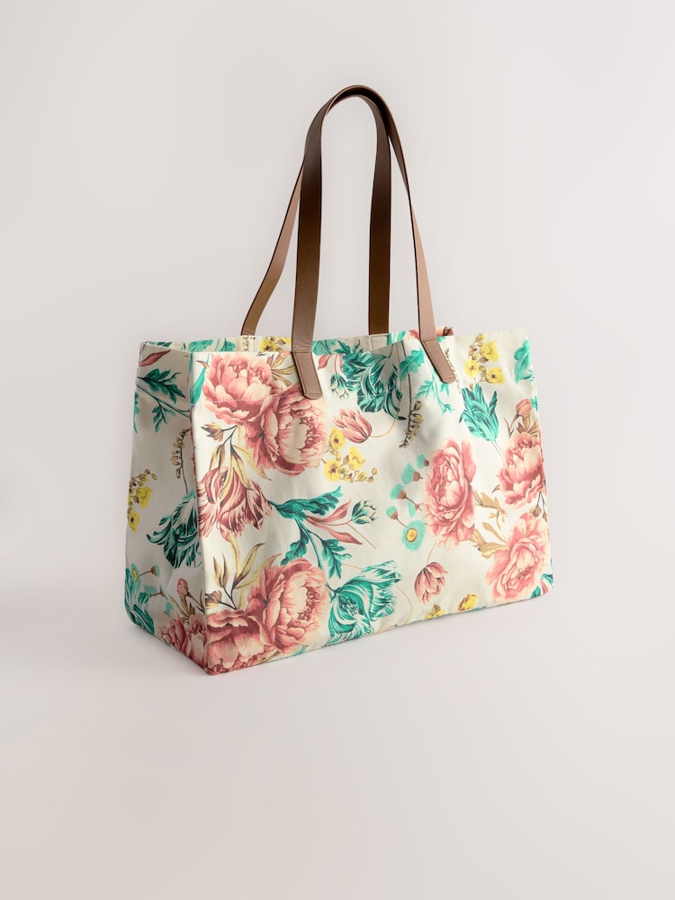 Floral Print Reusable Canvas Bag - Image 5 of 8