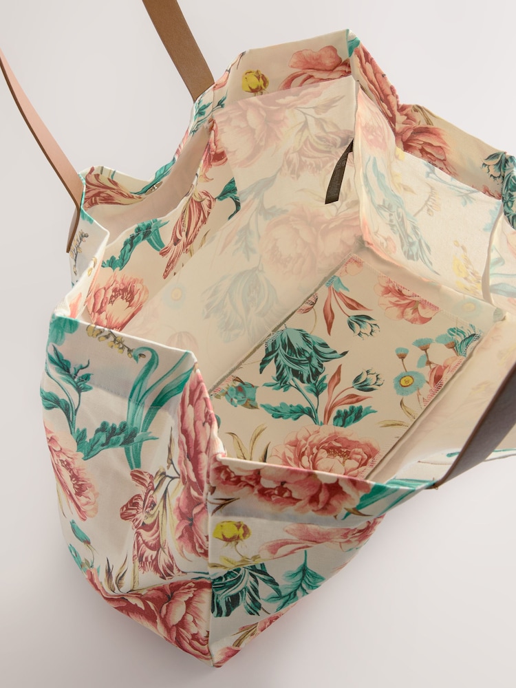 Floral Print Reusable Canvas Bag - Image 6 of 8