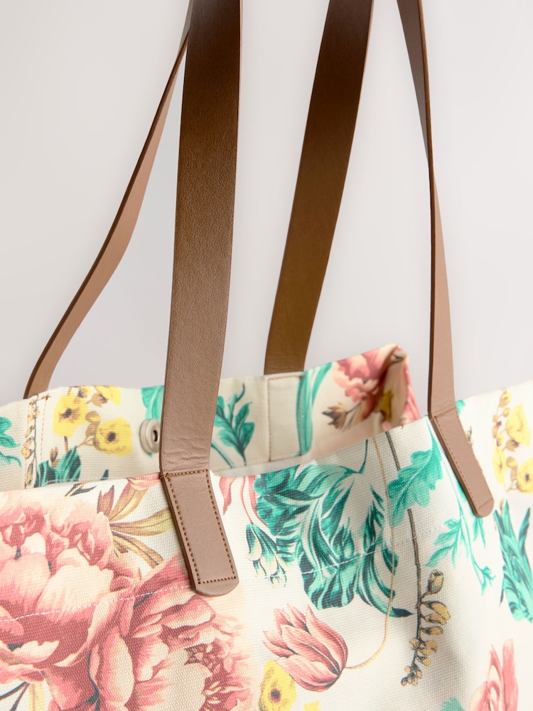 Floral Print Reusable Canvas Bag - Image 8 of 8