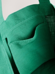 Green Large Canvas 100% Cotton Shoulder Bag - Image 8 of 9