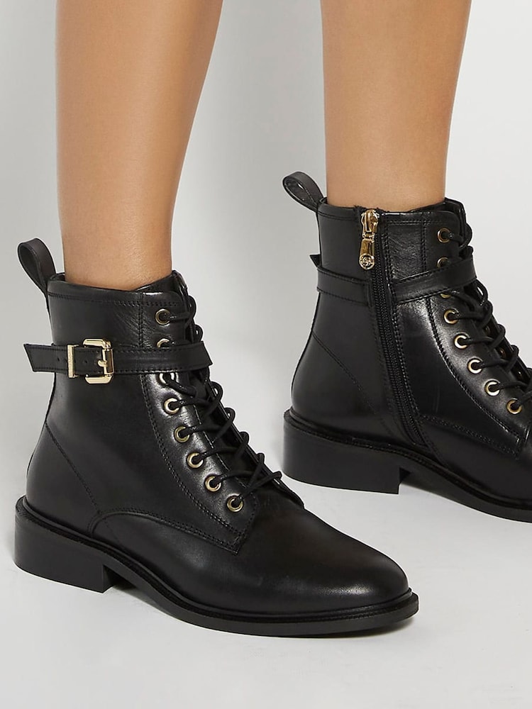 Dune London Black Puckles Ankle Boots - Image 1 of 6