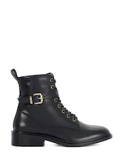 Dune London Black Puckles Ankle Boots - Image 2 of 6