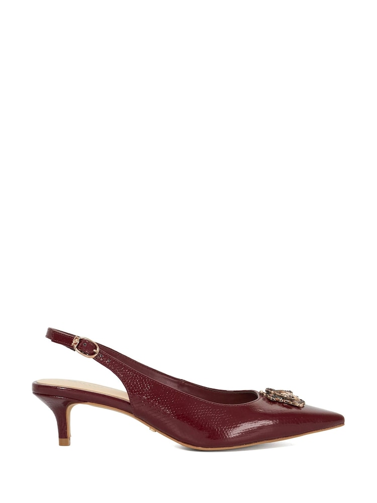 Temno rdeča - Dune London Kontakt Branded Block Slingback salonarji in čevlji z visoko peto - Slika 2 iz 6 Temno rdeča - Dune London Kontakt Branded Block Slingback salonarji in čevlji z visoko peto - Slika 2 iz 6