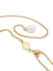 Katie Loxton Gold Tone Pearl Lustre Lariat Necklace - Image 3 of 4