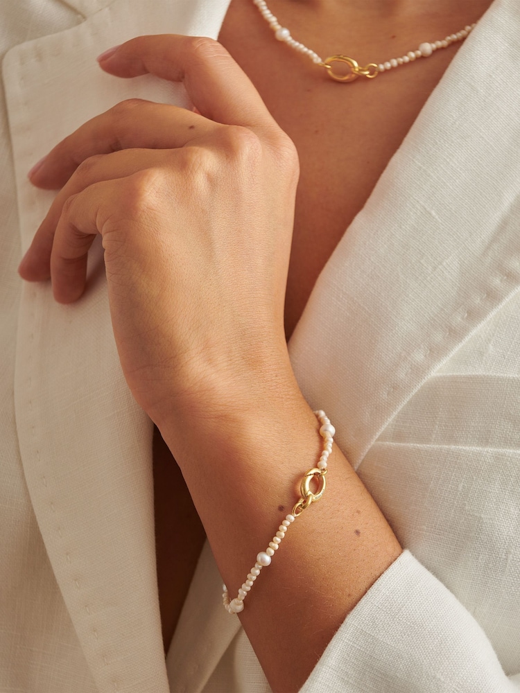 Katie Loxton Gold Tone Pearl Glow Bracelet - Image 1 of 4 Katie Loxton Gold Tone Pearl Glow Bracelet - Image 1 of 4