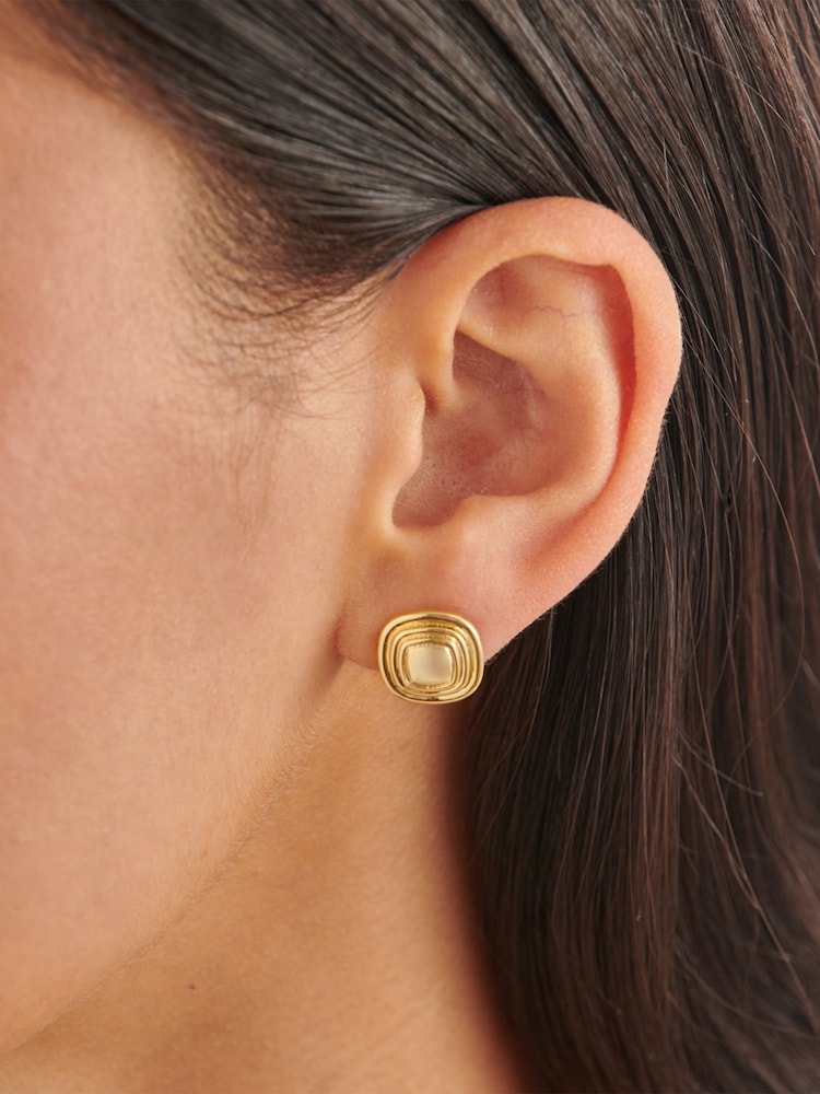 Katie Loxton Gold Tone Sofia Button Stud Earrings - Image 1 of 3