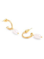 Katie Loxton Gold Tone Pearl Lustre Hoop Earrings - Image 2 of 4