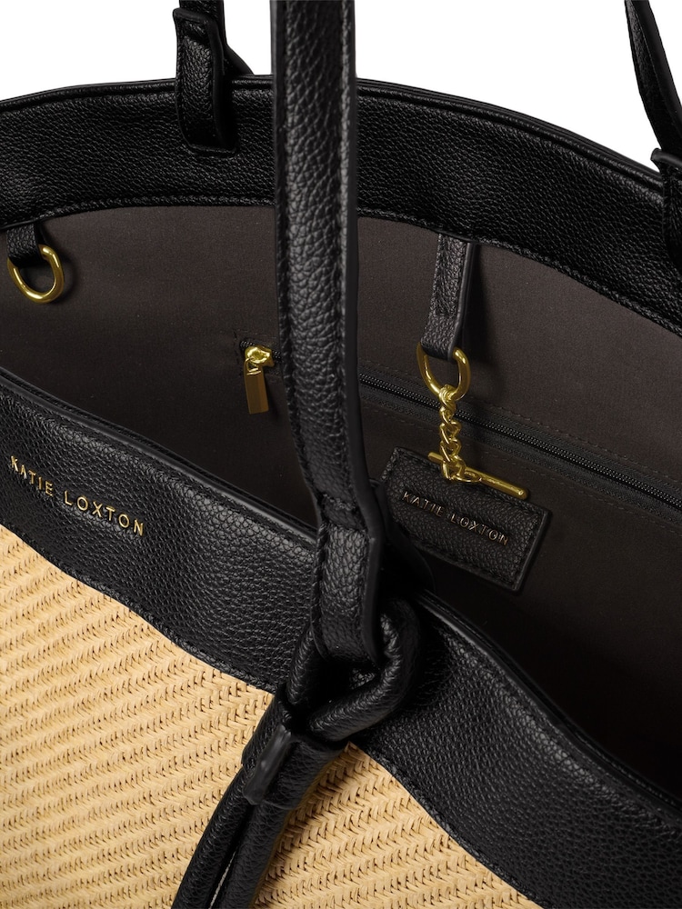 Katie Loxton Black Siena Canvas Tote Bag - Image 4 of 4