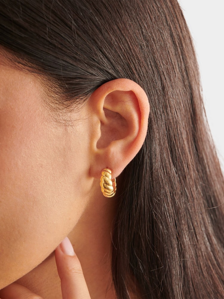Katie Loxton Gold Tone Harper Twist Hoop Earrings - Image 1 of 4
