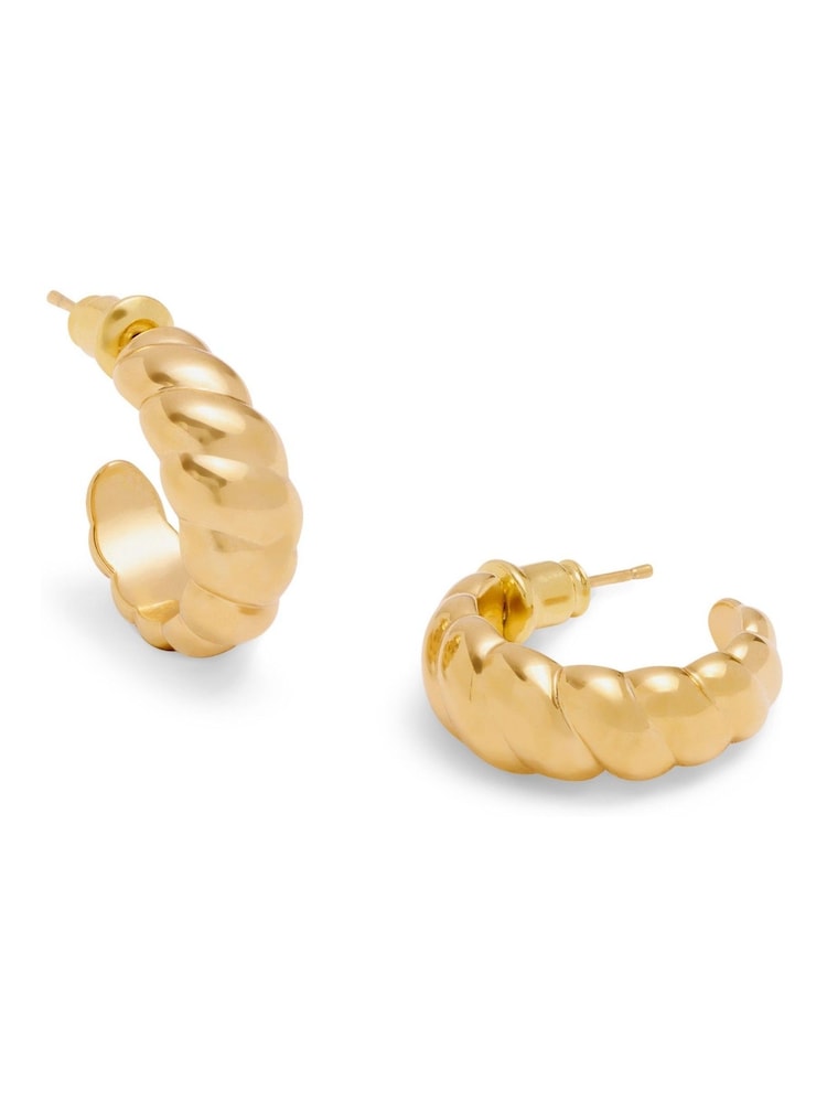 Katie Loxton Gold Tone Harper Twist Hoop Earrings - Image 2 of 4