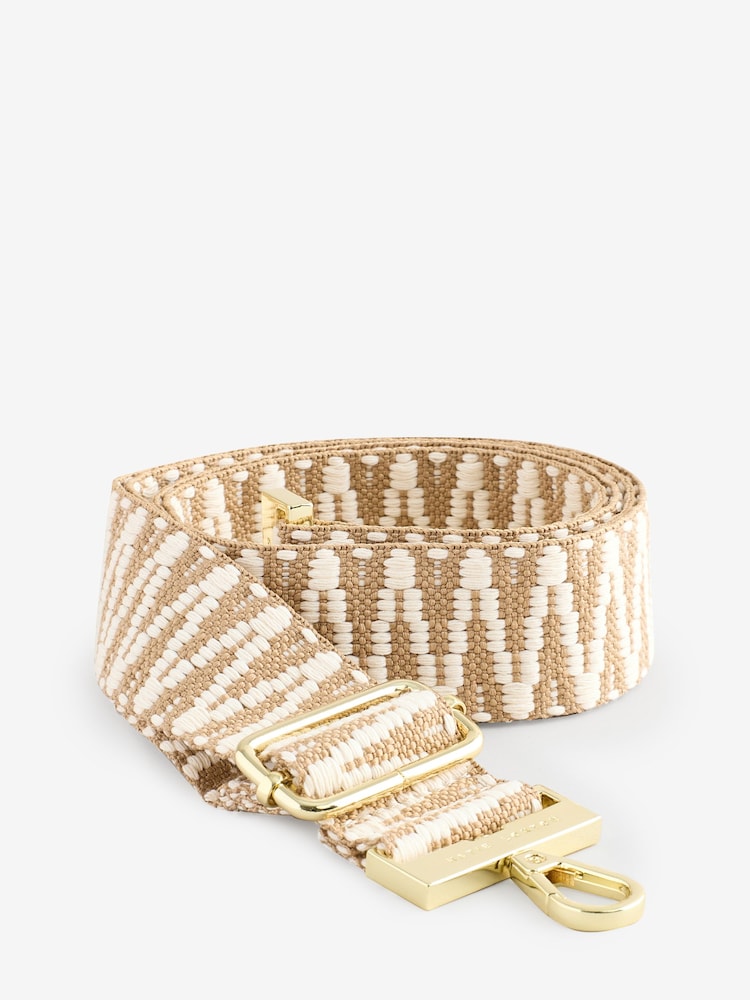Katie Loxton Brown Canvas 100% Cotton Bag Strap | Sand Zig Zag | 135Cm X 83Cm X 4Cm - Image 2 of 5
