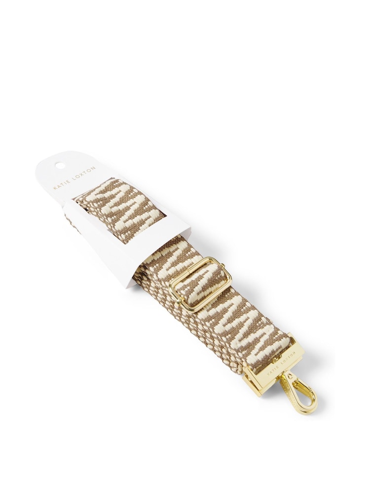 Katie Loxton Brown Canvas 100% Cotton Bag Strap | Sand Zig Zag | 135Cm X 83Cm X 4Cm - Image 5 of 5