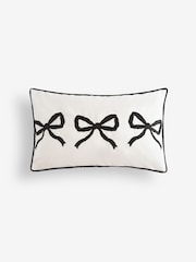 Embroidered Bow 50 x 30cm Cushion - Изображение 2 из 5