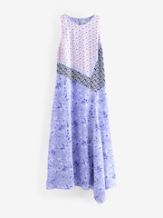 Cath Kidston Purple Mystery Floral Sleeveless Satin A Line Dress - Image 6 of 9