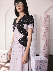 Cath Kidston Lilac Purple Lady Luck Viscose Tea Dress - Image 2 of 10