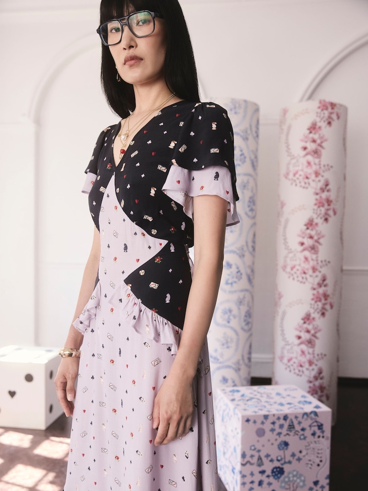 Cath Kidston Lilac Purple Lady Luck Viscose Tea Dress - Image 2 of 10