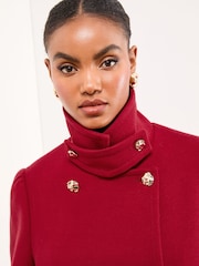 Lipsy Red Tab Funnel Neck Maxi Coat - Image 5 of 5