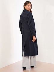 Lipsy Navy Single Ovoid Sleeve Breasted Longline Coat - Image 4 of 5
