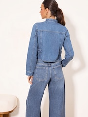 Lipsy Mid Wash Blue Denim Trophy Jacket - Image 4 of 5
