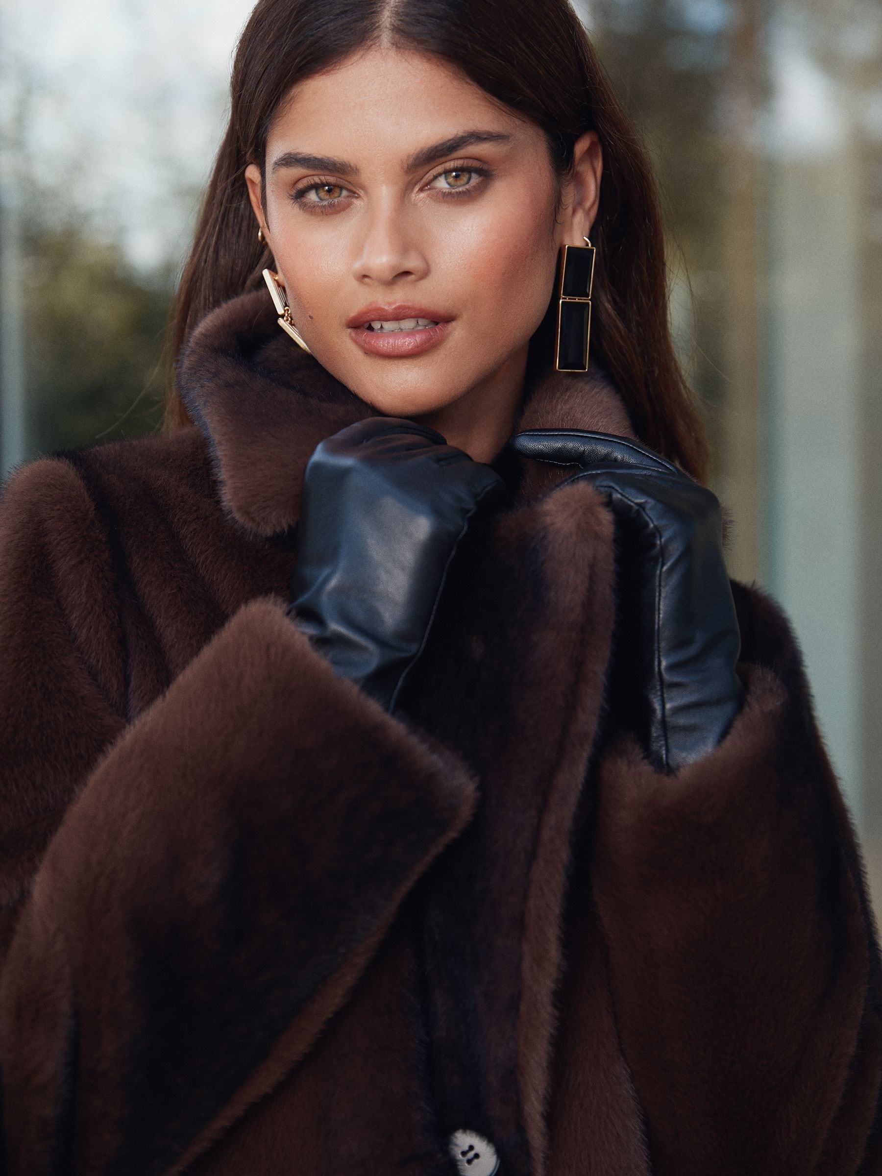 Buy Lipsy Mink Brown Faux-Fur Longline Coat from Next USA