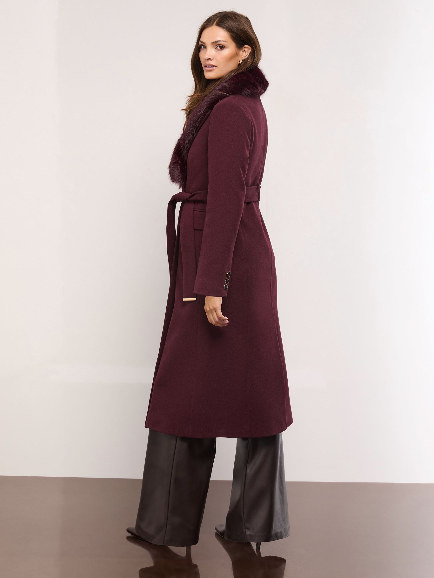 Buy Lipsy Cherry Red Faux Fur Shawl Collar Longline Coat from Next USA