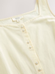 Lemon Yellow Square Neck Tiered Mini Boho Dress - Image 8 of 8
