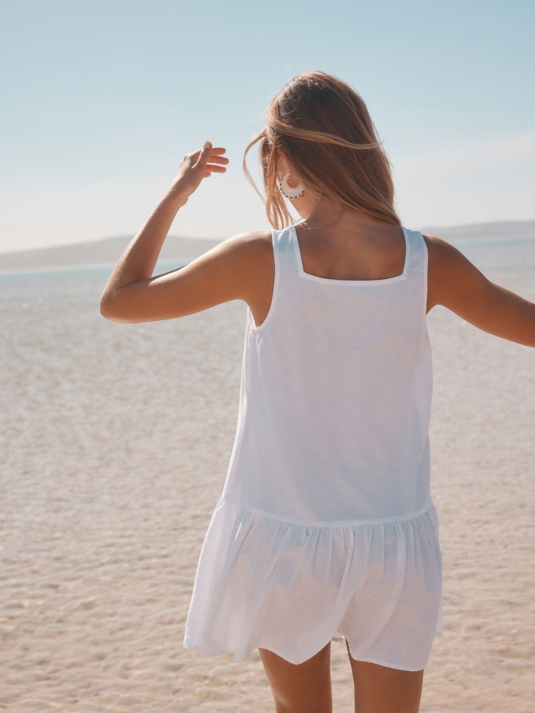 Buy White Square Neck Tiered Mini Boho Dress from the Next Buy White Square Neck Tiered Mini Boho Dress from the Next