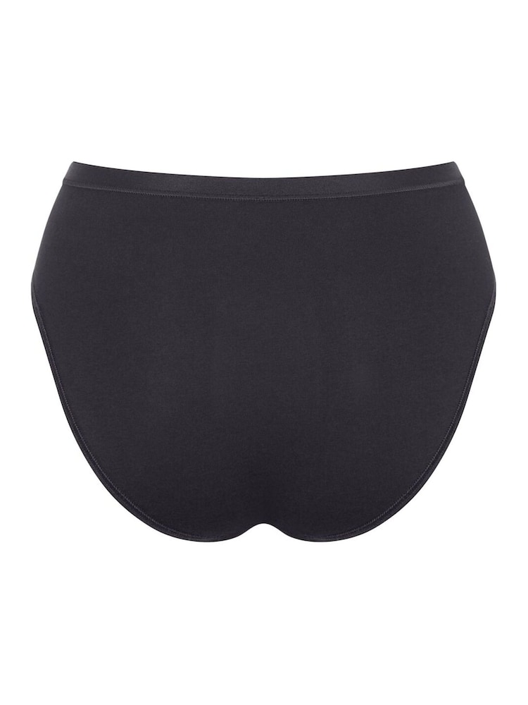 Sloggi Go Daily Cotton Highwaist Black Knickers 3 Pack - Image 6 of 6