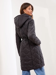 Lipsy Black Mid Length Shower Resistant Padded Coat - Image 5 of 5