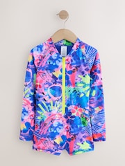 Blue Graffiti Long Sleeved Shortie Swimsuit (3-16yrs) - Image 1 of 5