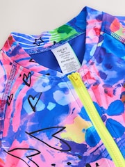 Blue Graffiti Long Sleeved Shortie Swimsuit (3-16yrs) - Image 3 of 5