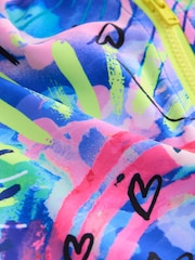 Blue Graffiti Long Sleeved Shortie Swimsuit (3-16yrs) - Image 6 of 6