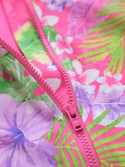 Pink Tropical Long Sleeved Shortie Swimsuit (3-16yrs) - Image 7 of 7