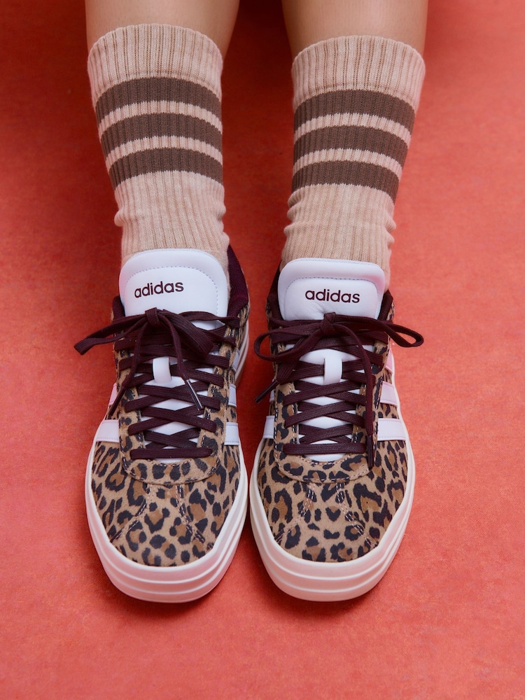 adidas Brown Light VL Court Bold Trainers - Image 1 of 10 adidas Brown Light VL Court Bold Trainers - Image 1 of 10