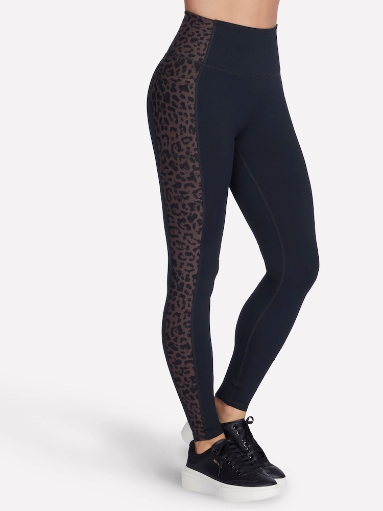 Skechers Black Gowalk Cheetah Print Leggings - Image 2 of 3 Skechers Black Gowalk Cheetah Print Leggings - Image 2 of 3
