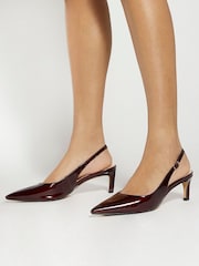 Dune London Red Celinna Set Back Kitten Slingback Shoes - Image 1 of 6