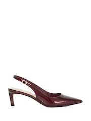 Dune London Red Celinna Set Back Kitten Slingback Shoes - Image 2 of 6