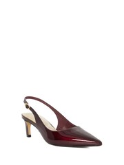 Dune London Red Celinna Set Back Kitten Slingback Shoes - Image 3 of 6
