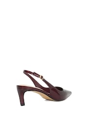 Dune London Red Celinna Set Back Kitten Slingback Shoes - Image 4 of 6