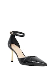 Dune London Black Colly Emerald Heel Open Court Shoes - Image 3 of 5