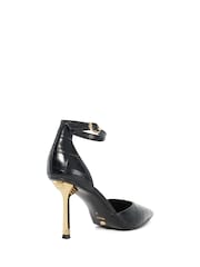 Dune London Black Colly Emerald Heel Open Court Shoes - Image 4 of 5