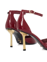Dune London Red Colly Emerald Heel Open Court Shoes - Image 5 of 6