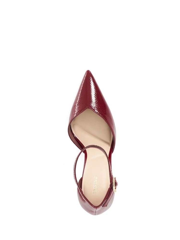 Dune London Red Colly Emerald Heel Open Court Shoes - Image 6 of 6