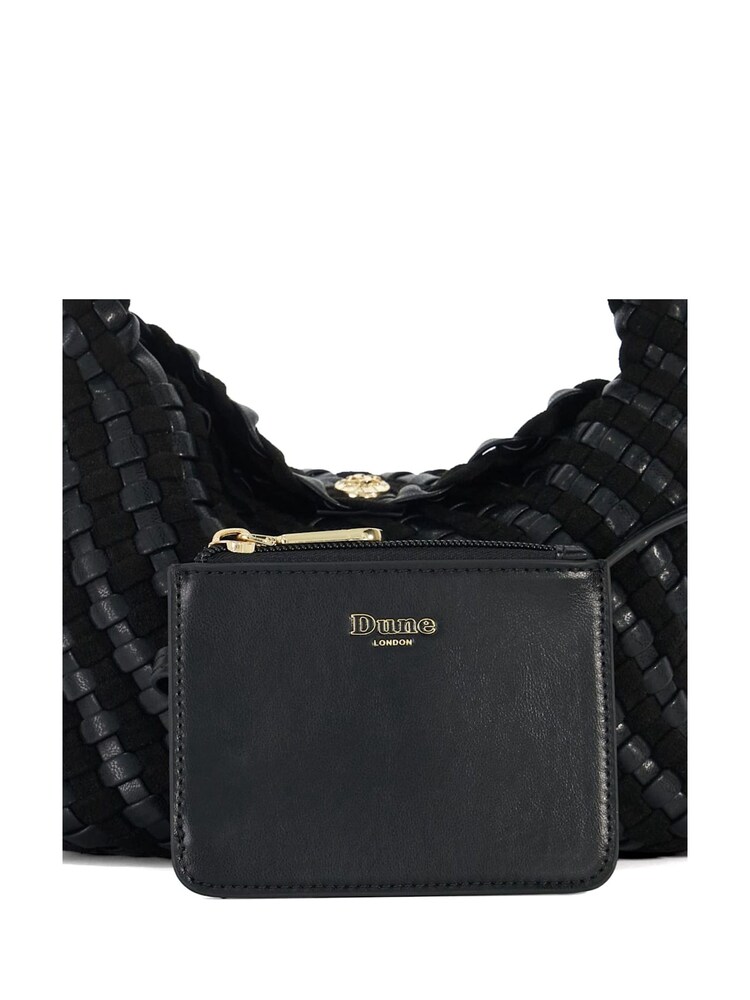 Dune London Black Light Dinky deliberate Mini Woven Slouch Bag - Image 5 of 5