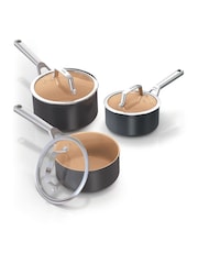 Ninja Grey Extended Life Ceramic 3-Piece Saucepan Set - Image 1 of 1