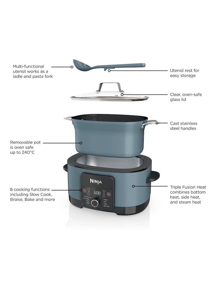 Ninja Sea Salt Grey Foodi 8-in-1 Possible Cooker - Image 6 of 6