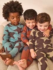 Blue/Brown Snuggle Pyjamas 3 Pack (9mths-10yrs) - Image 2 of 4