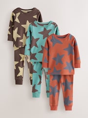 Blue/Brown Snuggle Pyjamas 3 Pack (9mths-10yrs) - Image 4 of 4